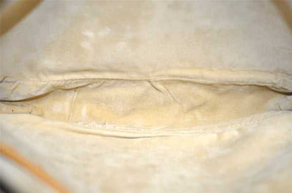 Authentic GUCCI Vintage Clutch Hand Bag Purse Leather Black Junk 7524I