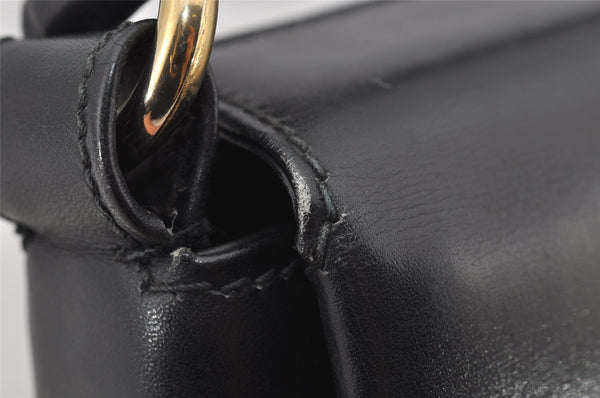 Authentic GUCCI Vintage Shoulder Hand Bag Purse Leather Black 7524J