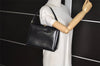 Authentic GUCCI Vintage Shoulder Hand Bag Purse Leather Black 7524J