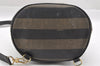 Authentic FENDI Pequin Shoulder Cross Body Bag PVC Leather Brown Black 7525I