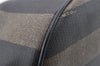 Authentic FENDI Pequin Shoulder Cross Body Bag PVC Leather Brown Black 7525I