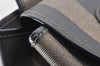 Authentic FENDI Pequin Shoulder Cross Body Bag PVC Leather Brown Black 7525I