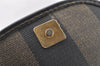 Authentic FENDI Pequin Shoulder Cross Body Bag PVC Leather Brown Black 7525I