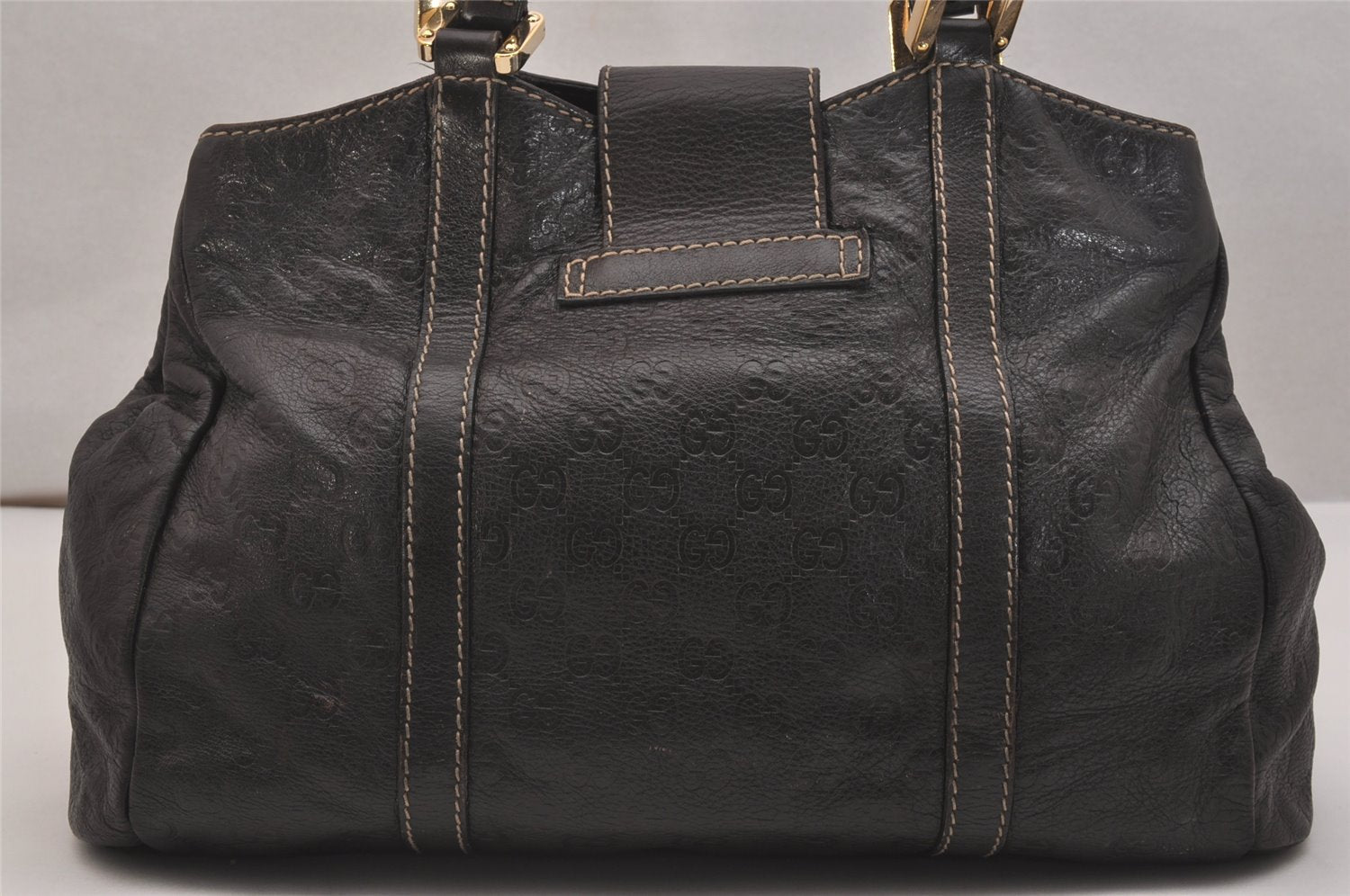 Authentic GUCCI Guccissima Shoulder Tote Bag GG Leather 211935 Brown 7526J