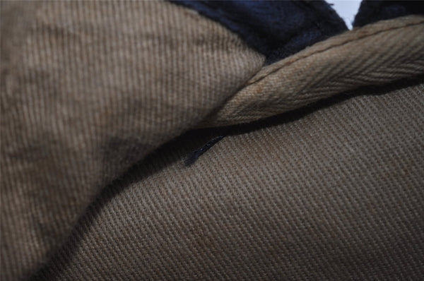 Authentic Christian Dior Trotter Hand Boston Bag Canvas Leather Blue 7527I