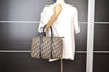 Authentic Christian Dior Trotter Hand Boston Bag Canvas Leather Blue 7527I