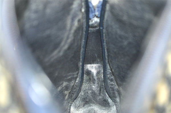 Authentic Christian Dior Trotter Shoulder Bag Purse Canvas Leather Blue 7528I