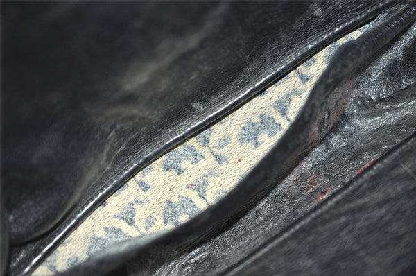 Authentic Christian Dior Trotter Shoulder Bag Purse Canvas Leather Blue 7528I