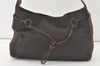 Authentic GUCCI Horsebit Shoulder Bag Purse GG Canvas Leather 101975 Brown 7528K