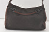 Authentic GUCCI Horsebit Shoulder Bag Purse GG Canvas Leather 101975 Brown 7528K