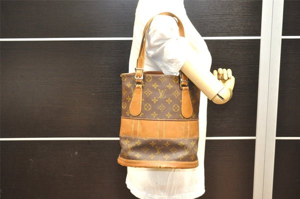 Authentic Louis Vuitton Monogram Bucket PM Shoulder Tote Bag USA Model LV 7529I