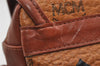 Authentic MCM Visetos Leather Vintage Shoulder Cross Body Bag Purse Brown 7530I