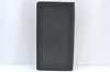 Authentic Louis Vuitton Taiga Portefeuille Ron Long Wallet Black M30541 LV 7532H