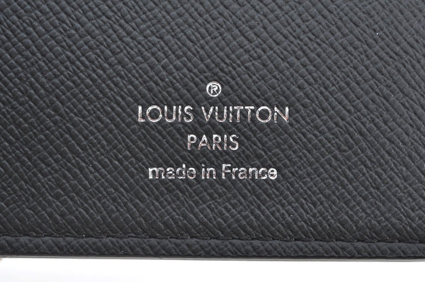 Authentic Louis Vuitton Taiga Portefeuille Ron Long Wallet Black M30541 LV 7532H