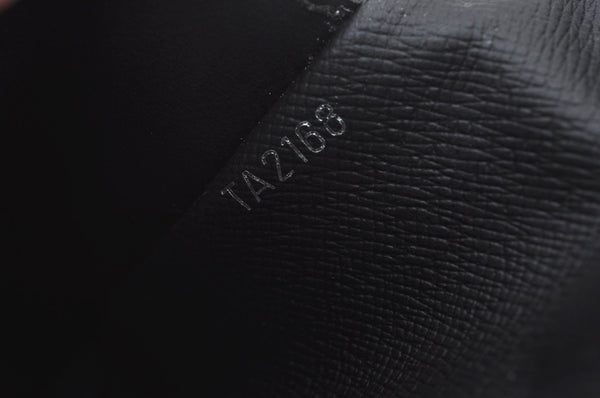 Authentic Louis Vuitton Taiga Portefeuille Ron Long Wallet Black M30541 LV 7532H