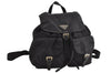 Authentic PRADA Vintage Nylon Tessuto Leather Backpack Black 7533I