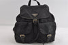 Authentic PRADA Vintage Nylon Tessuto Leather Backpack Black 7533I