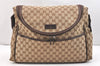 Authentic GUCCI Shoulder Cross Body Bag GG Canvas Leather 123326 Brown 7536K