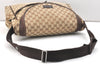 Authentic GUCCI Shoulder Cross Body Bag GG Canvas Leather 123326 Brown 7536K