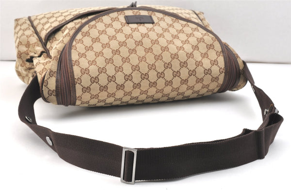 Authentic GUCCI Shoulder Cross Body Bag GG Canvas Leather 123326 Brown 7536K