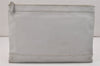 Authentic BALENCIAGA Clip M Logo Clutch Bag Purse Calf Skin 373834 White 7538K