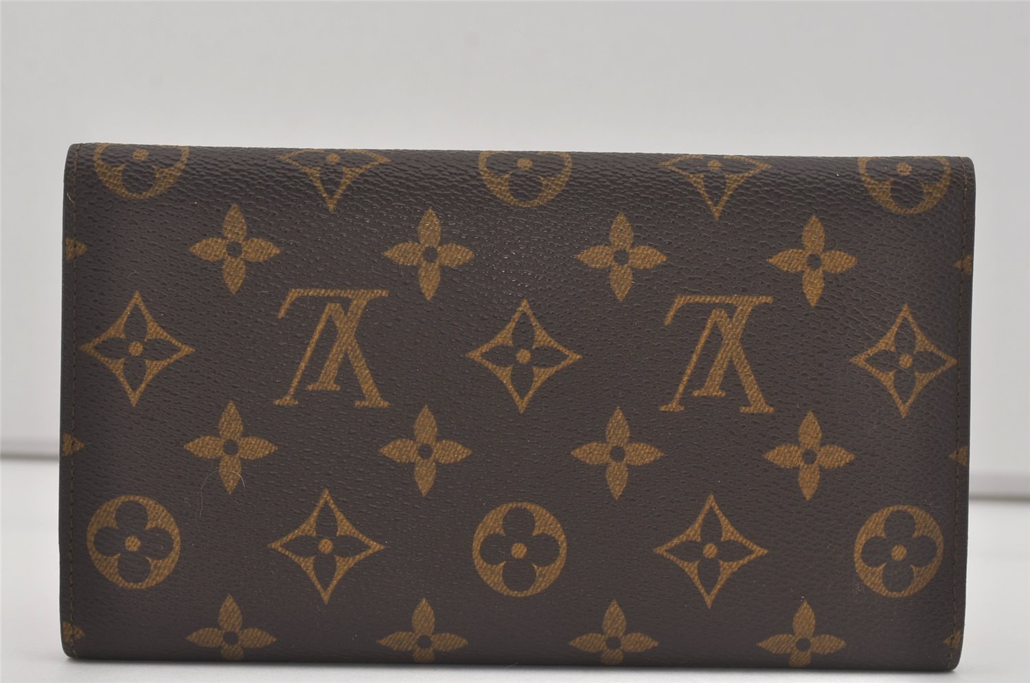 Authentic Louis Vuitton Monogram Porte Tresor International M61215 Wallet 7540I