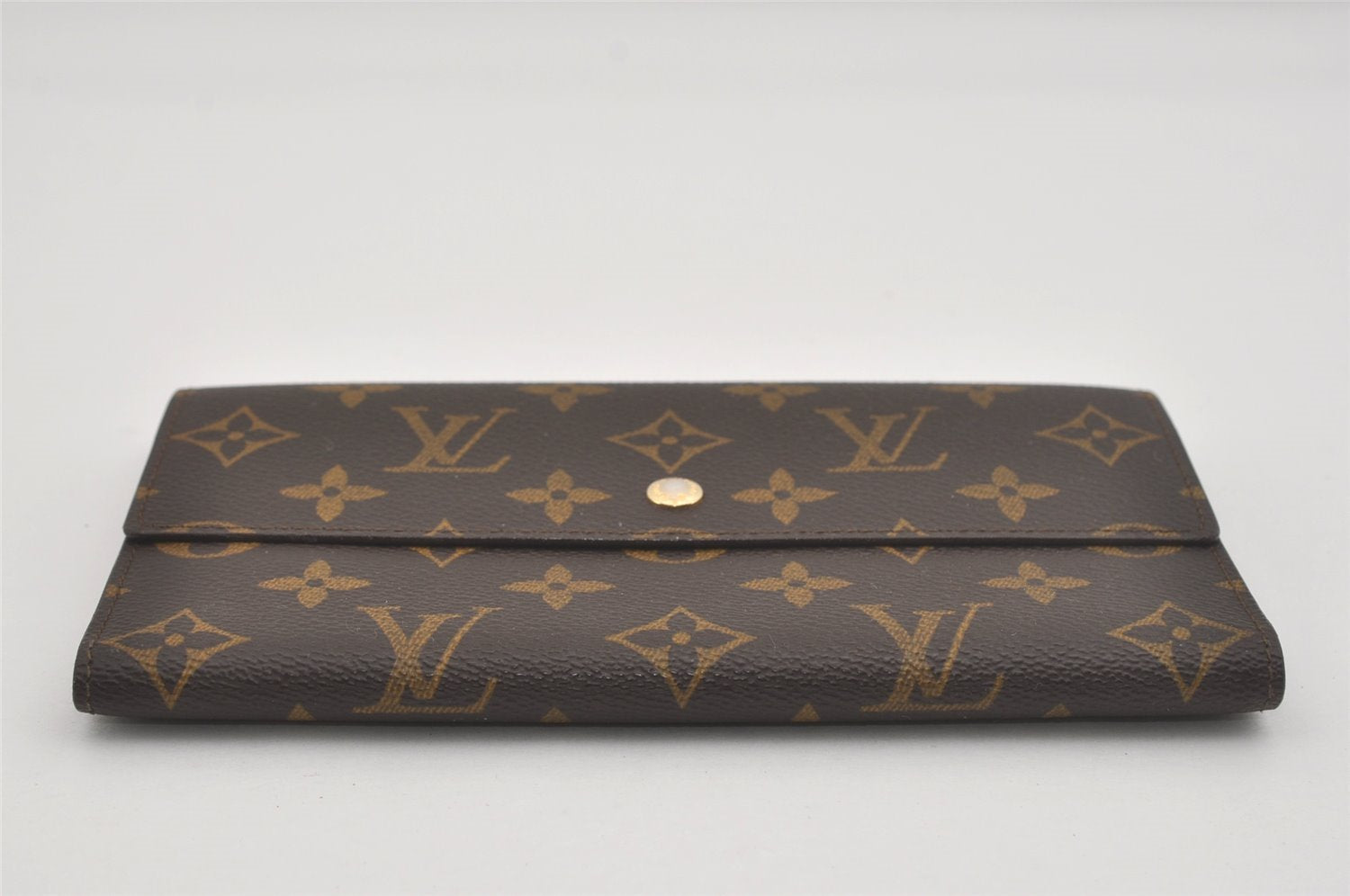 Authentic Louis Vuitton Monogram Porte Tresor International M61215 Wallet 7540I