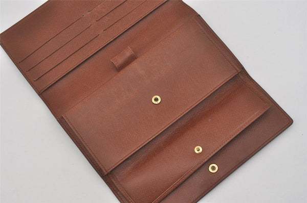 Authentic Louis Vuitton Monogram Porte Tresor International M61215 Wallet 7540I