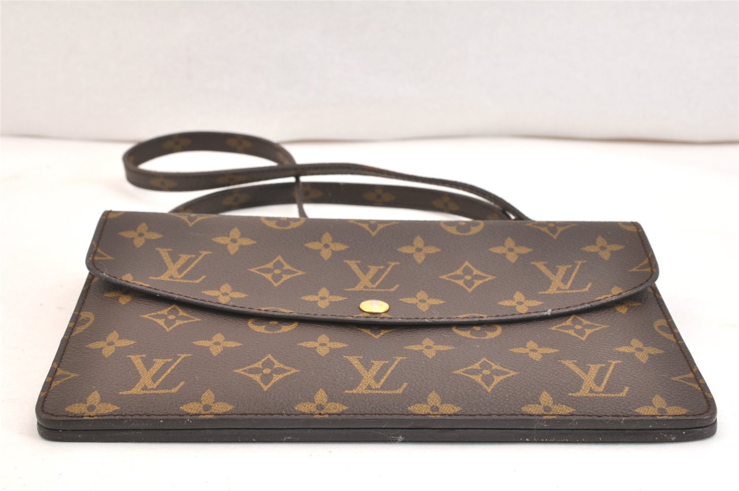 Auth Louis Vuitton Monogram Pochette Double Rabat Shoulder Bag M51815 LV 7540K