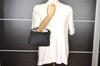 Authentic FENDI Zucchino Vintage Hand Bag Purse Canvas Leather Black 7541I
