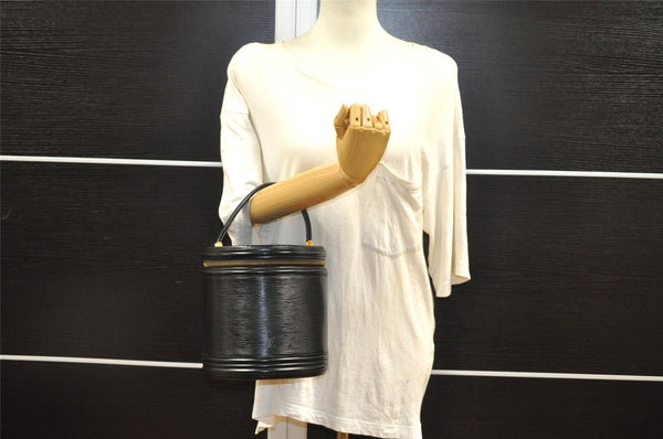 Authentic Louis Vuitton Epi Cannes Cosmetic Hand Bag Purse Black M48032 LV 7542I