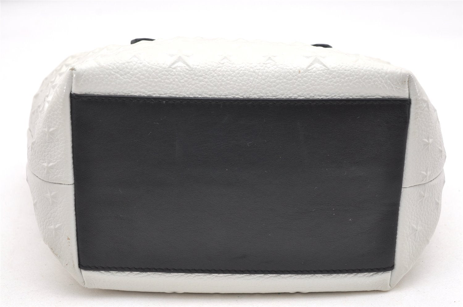 Authentic JIMMY CHOO Stella Star Pattern Leather 2Way Hand Bag White 7542K