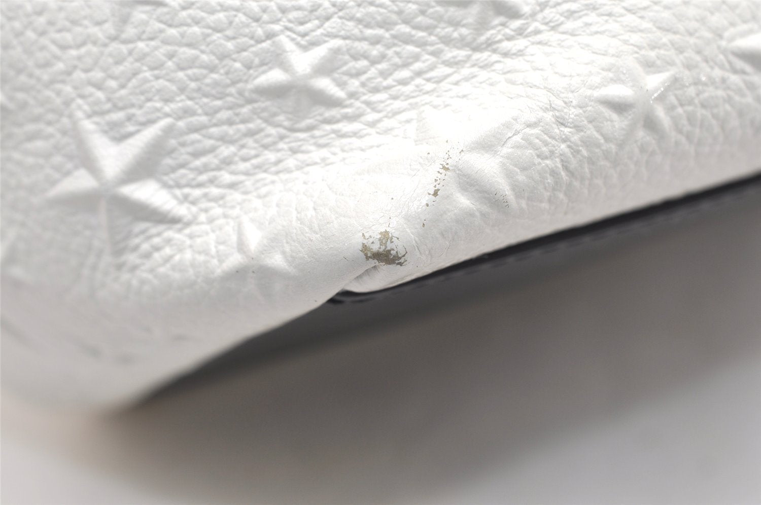 Authentic JIMMY CHOO Stella Star Pattern Leather 2Way Hand Bag White 7542K