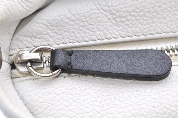 Authentic JIMMY CHOO Stella Star Pattern Leather 2Way Hand Bag White 7542K