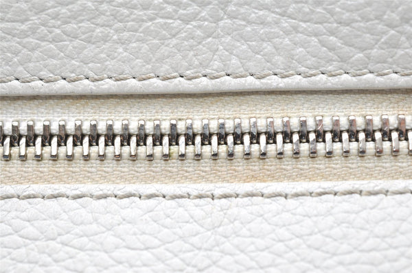 Authentic JIMMY CHOO Stella Star Pattern Leather 2Way Hand Bag White 7542K