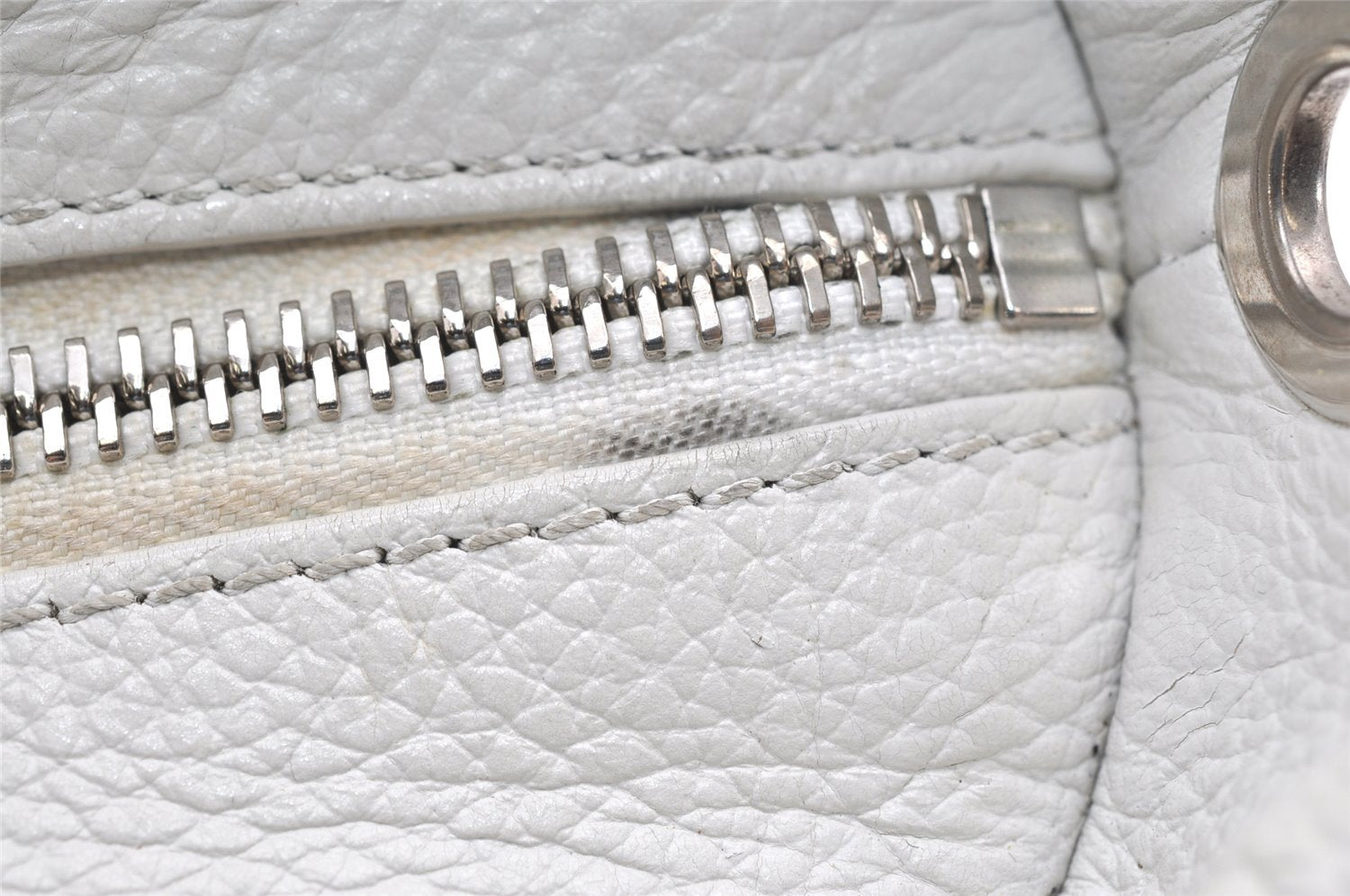 Authentic JIMMY CHOO Stella Star Pattern Leather 2Way Hand Bag White 7542K