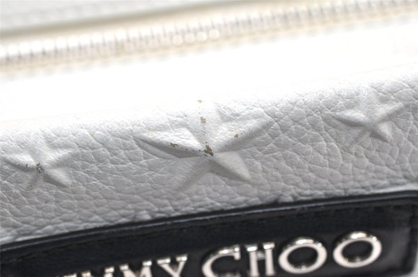 Authentic JIMMY CHOO Stella Star Pattern Leather 2Way Hand Bag White 7542K