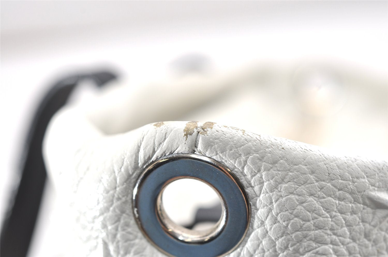 Authentic JIMMY CHOO Stella Star Pattern Leather 2Way Hand Bag White 7542K