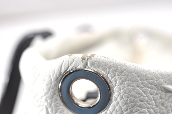 Authentic JIMMY CHOO Stella Star Pattern Leather 2Way Hand Bag White 7542K