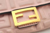 Authentic FENDI Zucca Mamma Baguette Long Wallet Purse Leather Light Pink 7544K