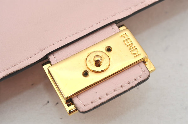 Authentic FENDI Zucca Mamma Baguette Long Wallet Purse Leather Light Pink 7544K