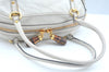 Authentic GUCCI Bamboo Horsebit Shoulder Hand Bag Leather 159399 White 7545I