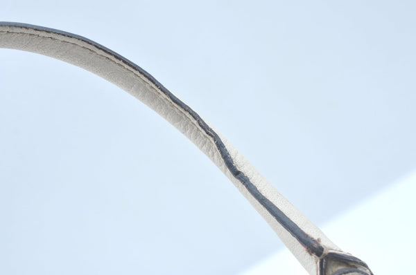 Authentic GUCCI Bamboo Horsebit Shoulder Hand Bag Leather 159399 White 7545I