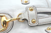 Authentic GUCCI Bamboo Horsebit Shoulder Hand Bag Leather 159399 White 7545I