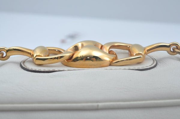 Authentic GUCCI Bamboo Horsebit Shoulder Hand Bag Leather 159399 White 7545I