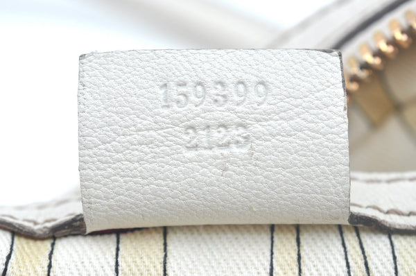 Authentic GUCCI Bamboo Horsebit Shoulder Hand Bag Leather 159399 White 7545I