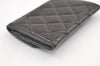 Authentic CHANEL Brilliant Enamel Matelasse Card Case Purse Black CC 7545K