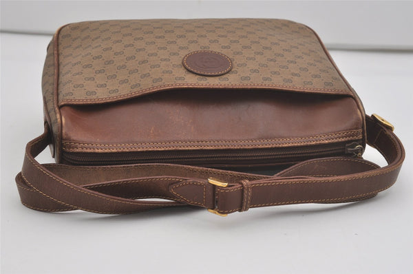 Authentic GUCCI Micro GG PVC Leather Shoulder Cross Body Bag Brown Junk 7546I