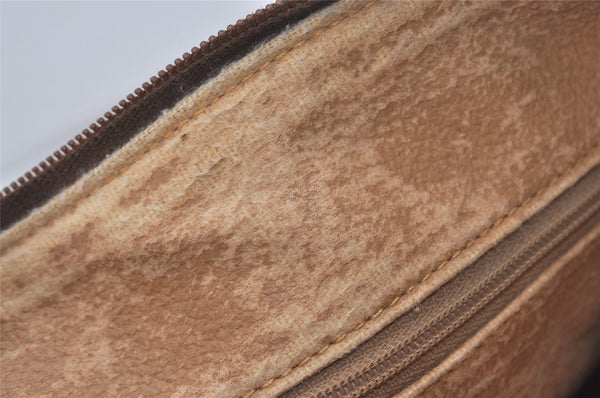 Authentic GUCCI Micro GG PVC Leather Shoulder Cross Body Bag Brown Junk 7546I