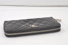 Authentic CHANEL Brilliant Enamel Matelasse Long Wallet Purse Black CC 7546K